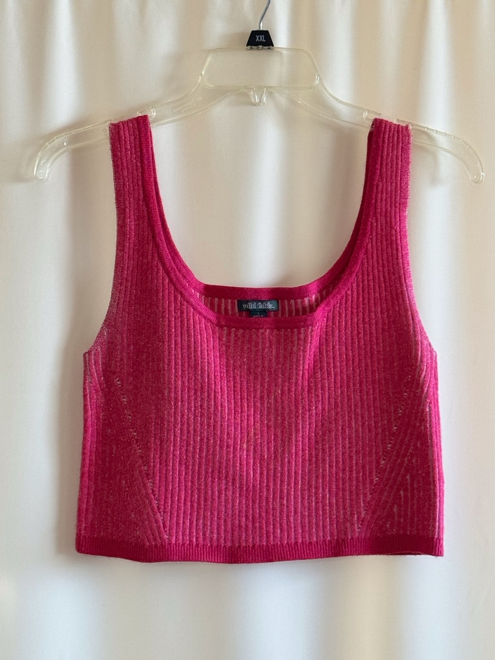 wild fable Hot Pink Ribbed Crop Tank size L